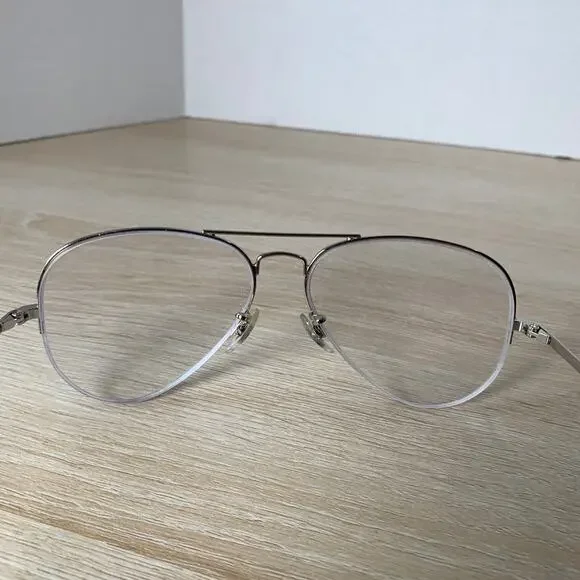 Ray-Ban RB6589 2501 Silver Pilot Eyeglasses Metal Frame 56-15-140 Excellent Cond - Picture 6 of 8